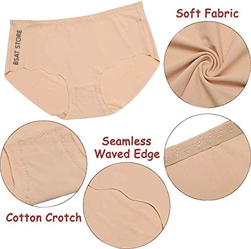 Women's Ice Silk No-Show Hipster Panty – Seamless & Comfortable (Pack of 4)