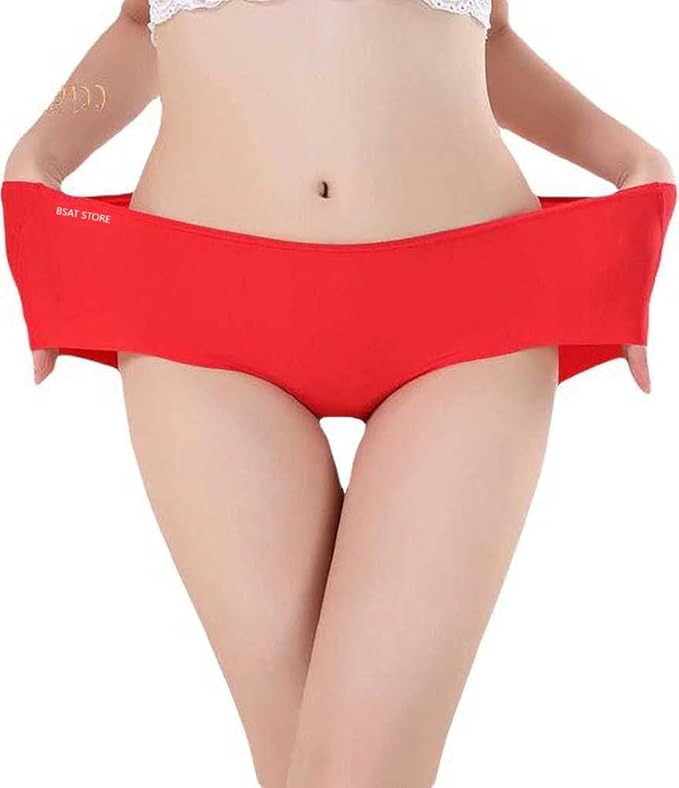 Women's Ice Silk No-Show Hipster Panty – Seamless & Comfortable (Pack of 4)
