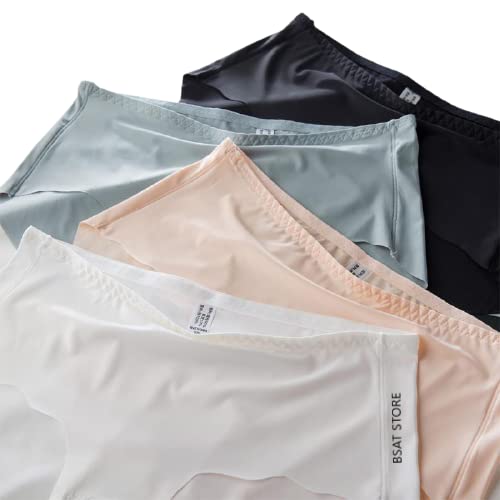 Women's Ice Silk No-Show Hipster Panty – Seamless & Comfortable (Pack of 4)