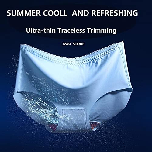 Women's Ice Silk No-Show Hipster Panty – Seamless & Comfortable (Pack of 4)
